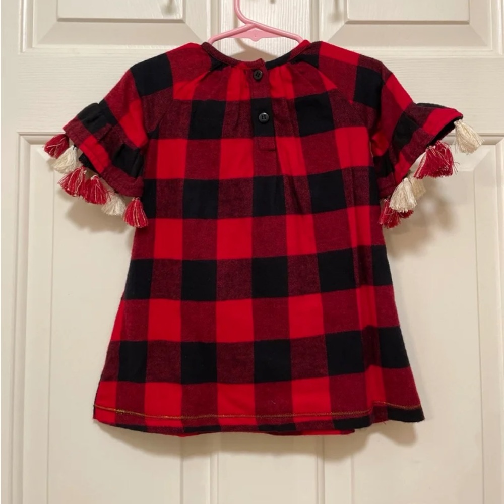 NEW! Mud Pie Buffalo Plaid Red Black Dress 6-9 Mth. - Picture 2 of 8